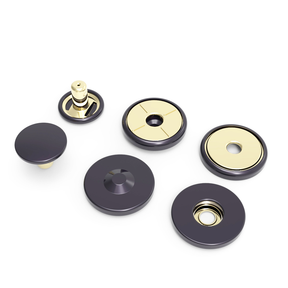 15mm大款磁铁四合扣下三件 喷哑黑油