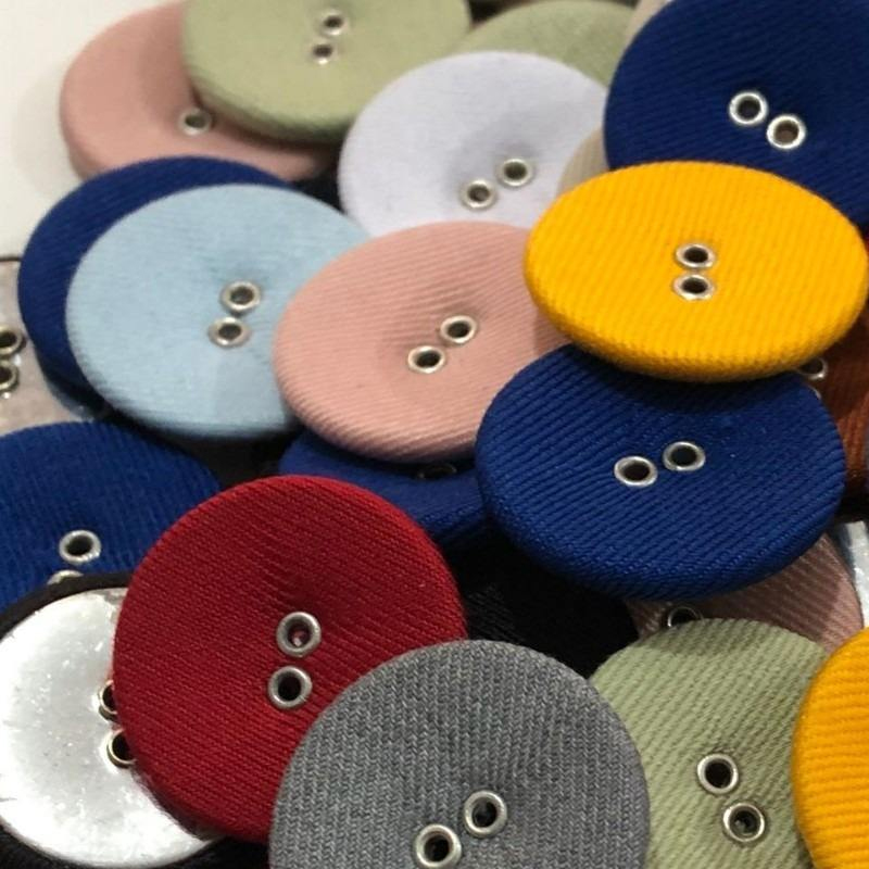 环保面料纽扣彩色2喇叭纽扣覆盖缝纫纽扣女式外套服装配件