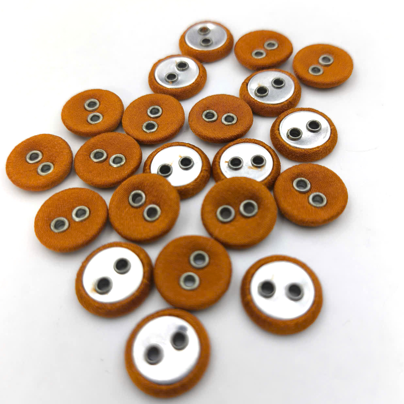 20L-12.5mm 橙色布面铝制圆形两孔纽扣布包扣