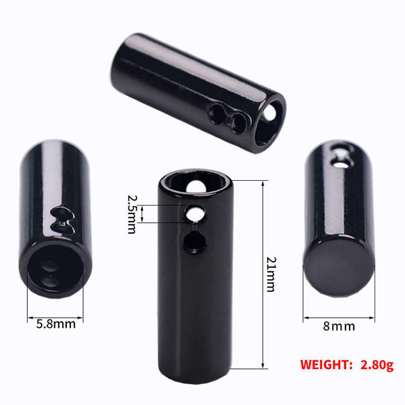 双孔手缝金属吊钟圆柱绳头扣锌合金裤绳尾扣