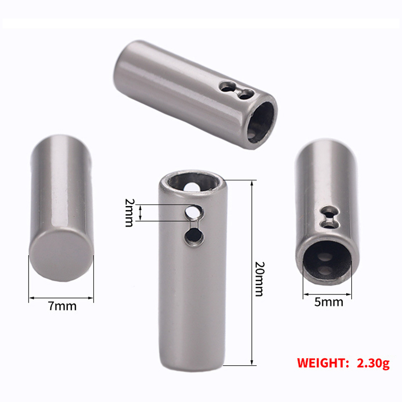 双孔手缝金属吊钟圆柱绳头扣锌合金裤绳尾扣