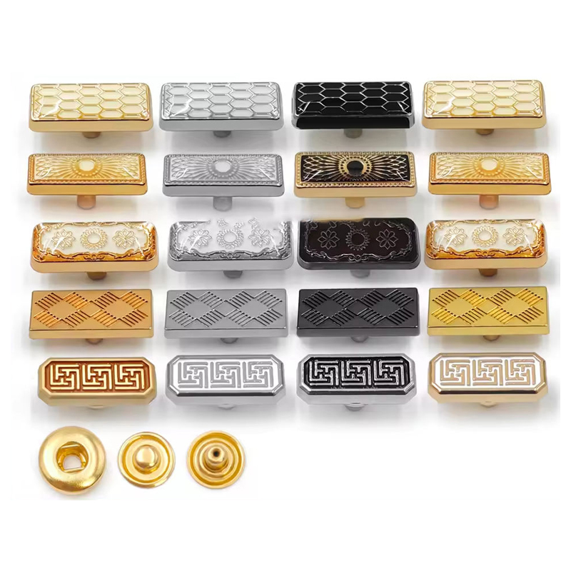 Close-up of 3D domed epoxy alloy snap button showing glass-like finish